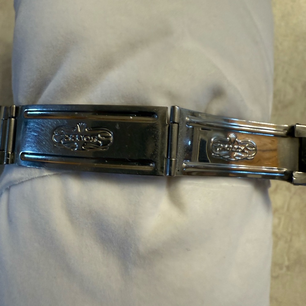 Rolex Oysterdate Black Dial Silver Case Watch - Picture 11 of 16